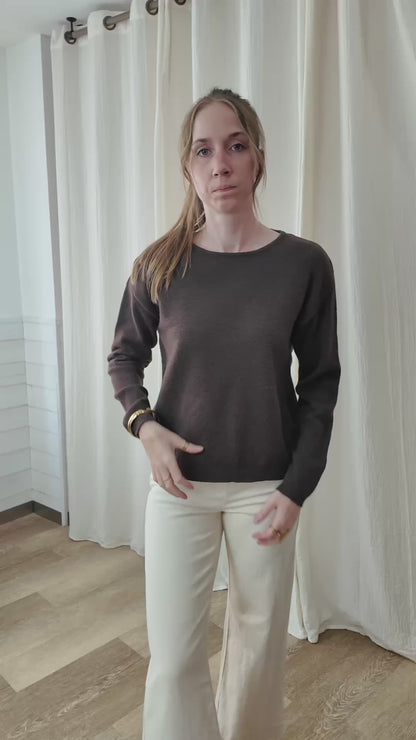 Pull Louna - Pull doux dos nu avec dentelle torsadé
