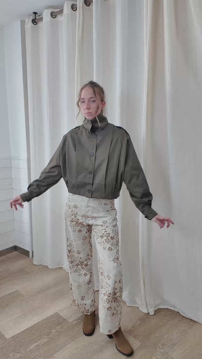 Veste Molly - Veste courte marron col montant