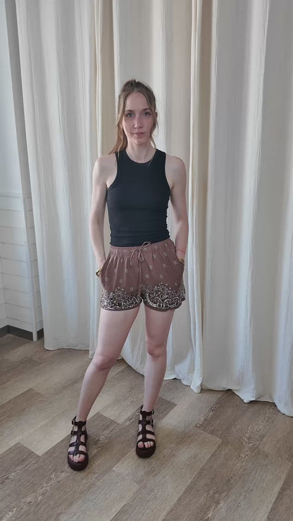 Short Éléna - Short fluide imprimé bandana paisley