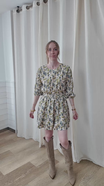 Robe Darlene - Robe courte ceinturée imprimé floral