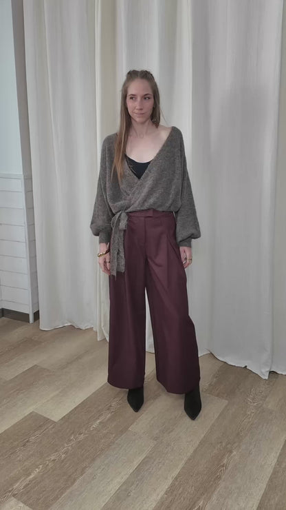 Gilet Sarah - Gilet portefeuille à nouer manches bouffantes