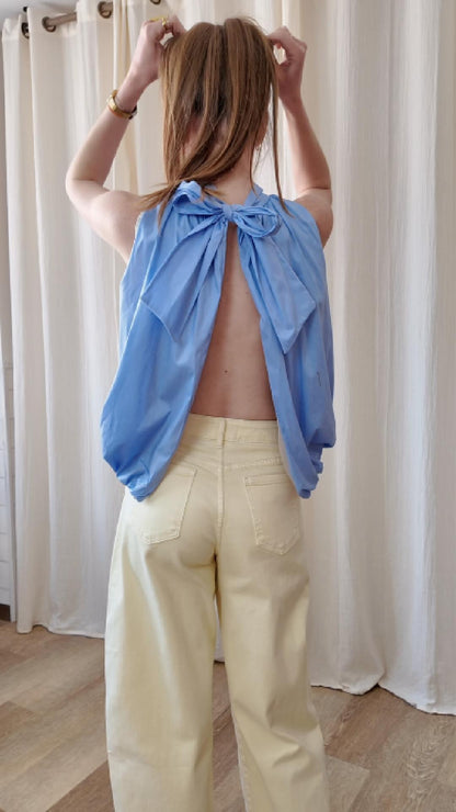 Jean Léni – Jean coupe ballon jaune femme taille haute