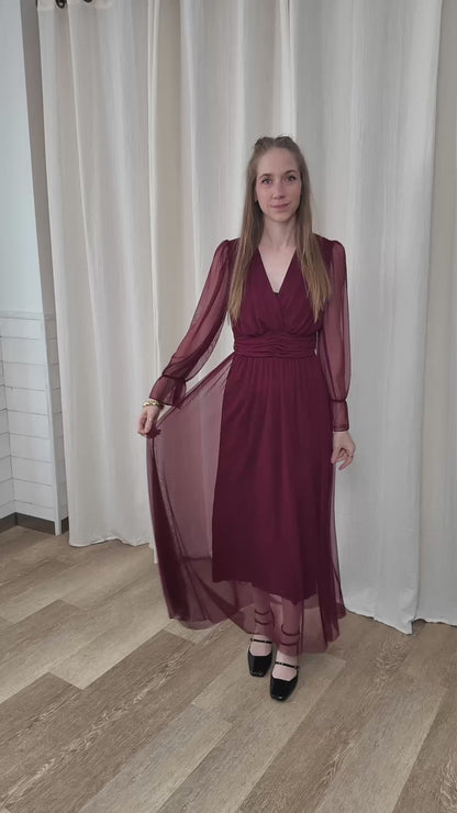 Robe habillée en tulle doux - Robe longue élégante cérémonie