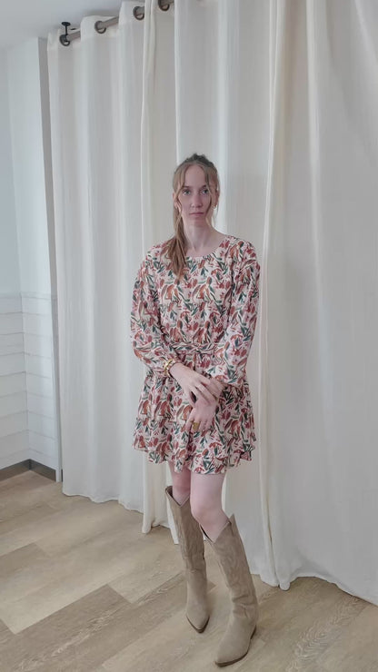 Robe Darlene - Robe courte ceinturée imprimé floral