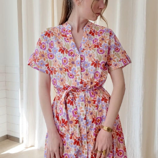 robe fleurie coloré en coton