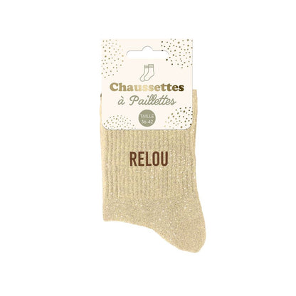 Chaussettes à paillettes "RELOU"