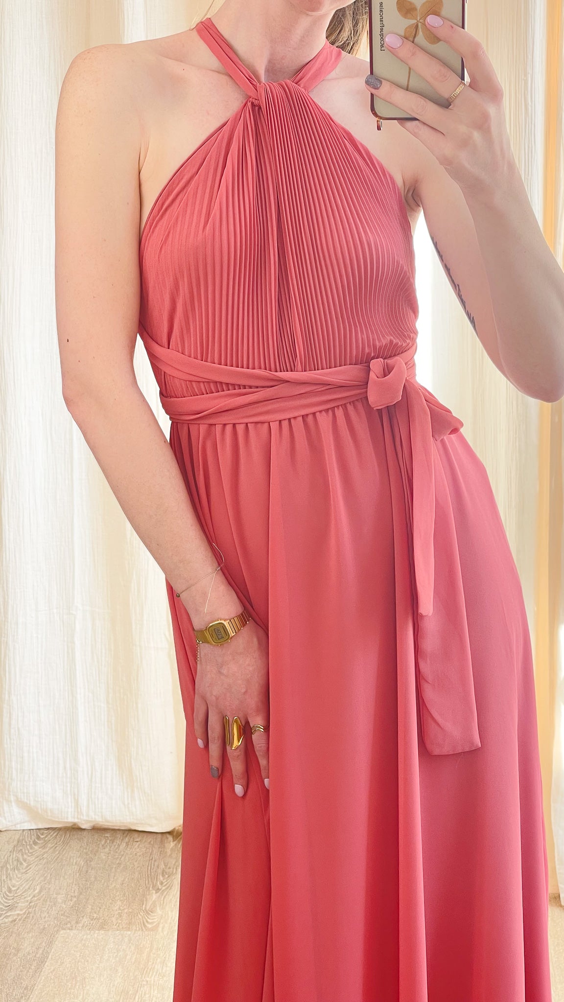 Robe longue multiposition vert d’eau April pour mariage
