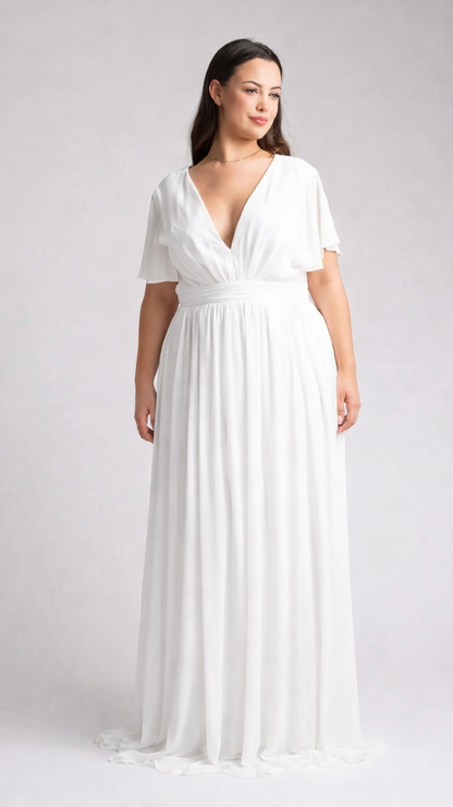 Robe Tacha grande taille blanche cérémonie