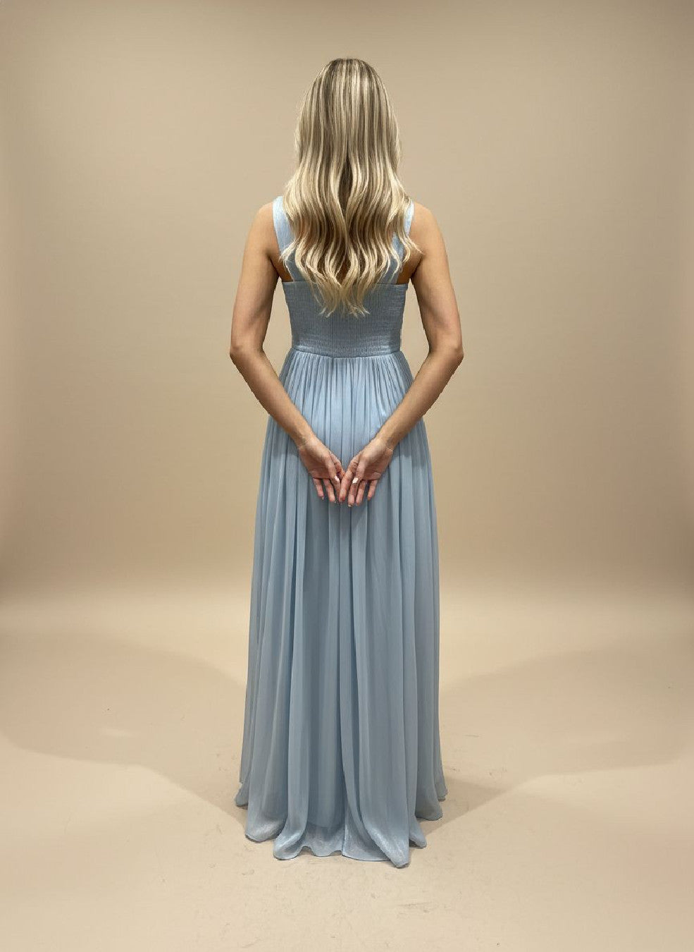 robe longue ariane dos bleu clair 