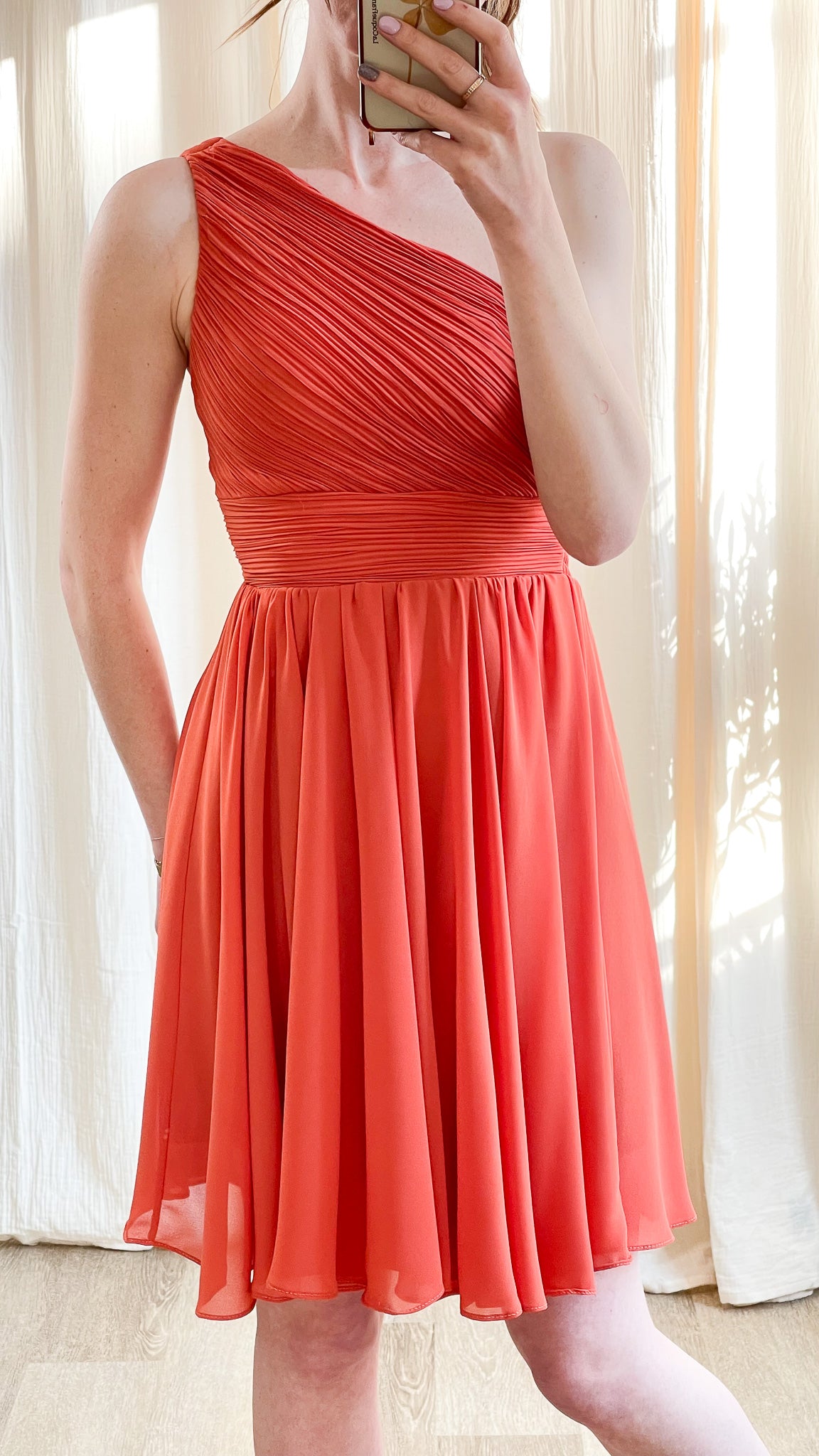 robe cérémonie courte terracotta