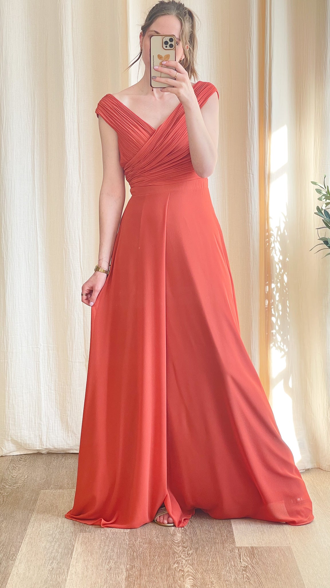 robe longue terracotta cérémonie mariage