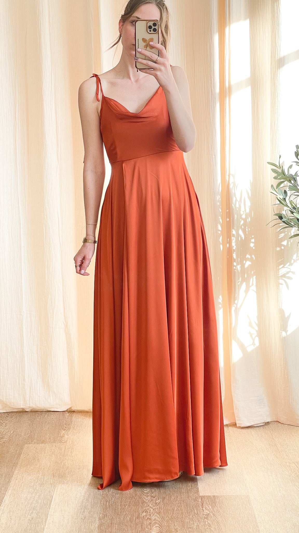 robe invitée mariage terracotta fluide