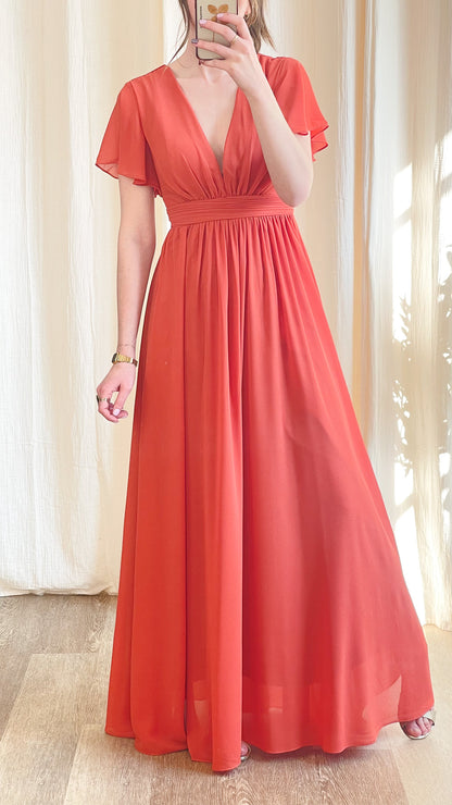 robe invitée mariage terracotta fluide