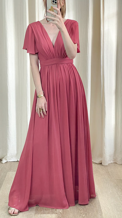 robe longue vieux rose cérémonie mariage