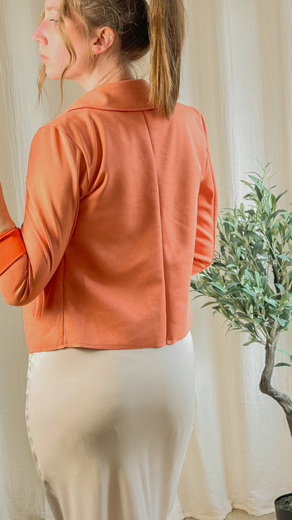 Dos de la veste Paola corail veste courte élégante femme