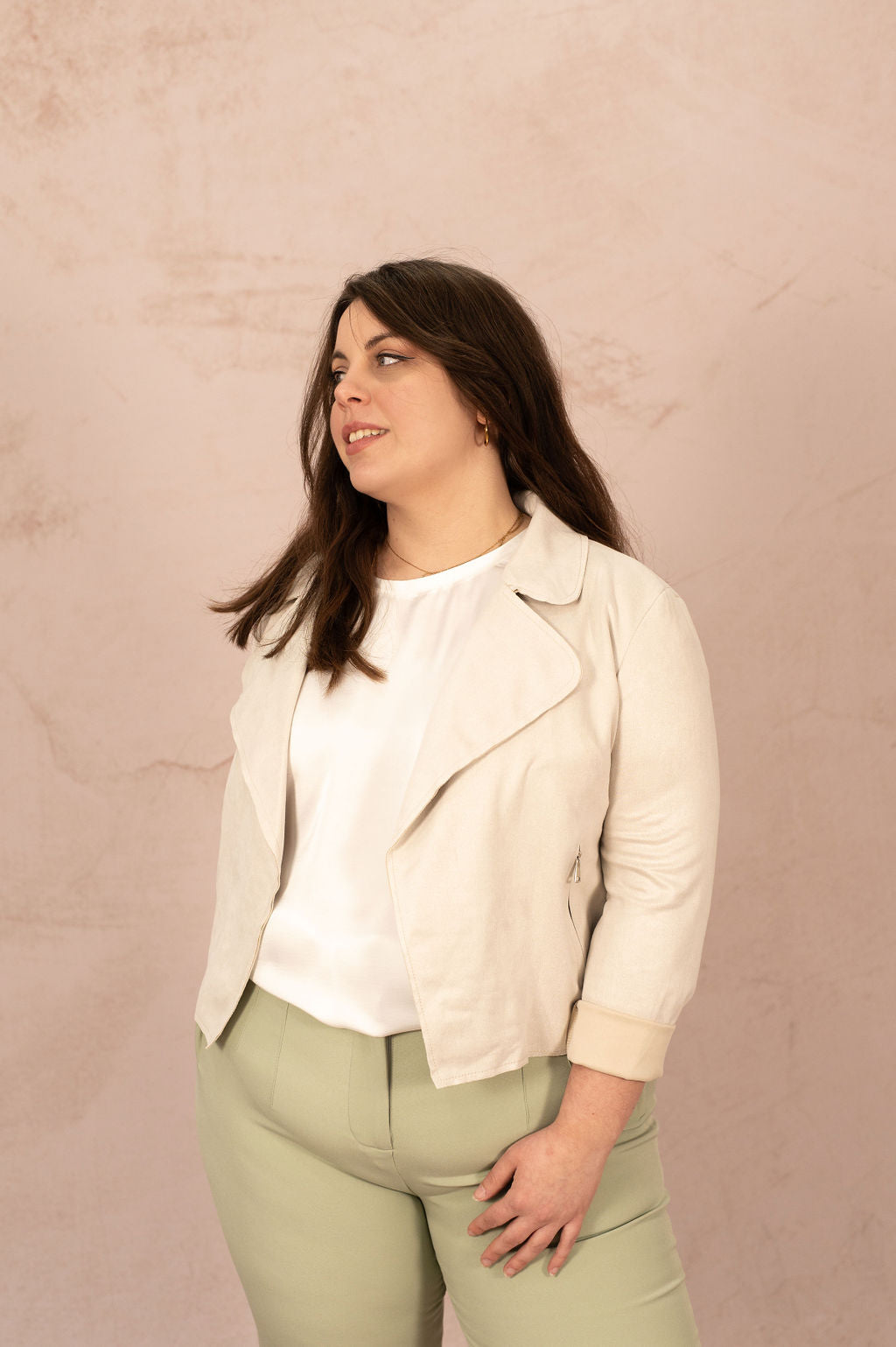 Veste Paola écru veste courte grande taille pour robe de cérémonie